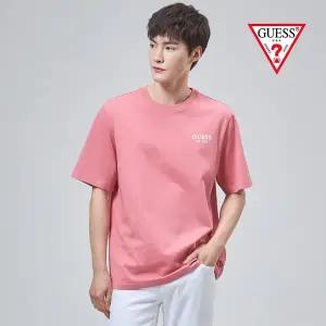 [게스][게스본사] 유니 등판 게스로고 세미오버 CP싱글 반팔티 NM2K0572