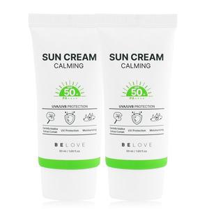 [비러브](1+1)비러브 카밍 선크림 50ml  SPF50+ PA++++ /순한 눈시림없는 자외선차단제 시카 선블록