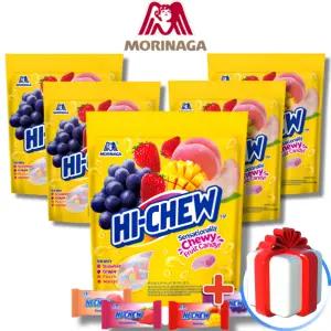 모리나가 하이츄 버라이어티 800g x 5개 (4가지 과일맛) 딸기맛 포도맛 복숭아맛 망고맛