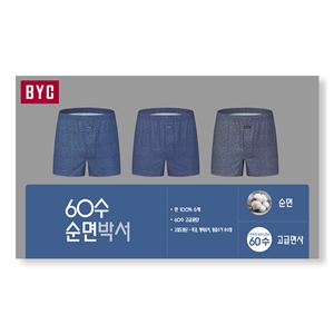 [기타][비와이씨]남성 트렁크 60수 3매입 박서_mcg1230