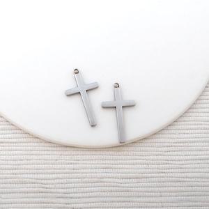 비즈아이 [8-081-08]써지컬스틸 펜던트 십자가 대12x22mm ,1개