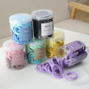 마카롱약통 안아픈머리끈 6color 1통 50P 컬러고무줄 짱짱한 헤어끈
