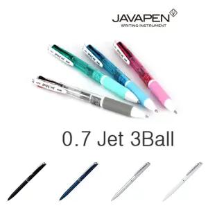 자바 제트3색 유성볼펜 0.7mm 12개입(색상랜덤)/블랙/볼펜/사무실/사무용/사무용펜/색깔/색볼펜/선명한