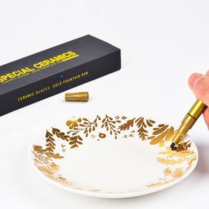 도예DIY 도자기 세라믹 골드 워터 펜 유약 페인트 그림 DIY 손으로 그린 도구 후크 라인