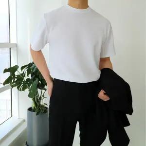 [맨즈북]루즈핏 남자 정장이너 여름 구김없는 반팔티 빅사이즈