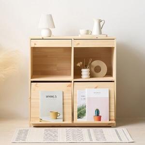 히트가구 CZ112 레드파인 원목 2단 수납장 800 1color