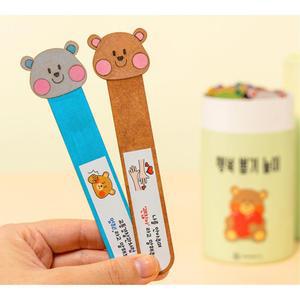 나무막대 MDF 꾸미기 곰돌이모양 뽑기놀이 키트 2개 채색교구 미술그리기 색감교육 학생 집