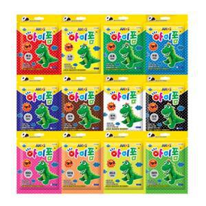 아모스 2000 아이폼 지퍼백 50gX12개 칼라폼 클레이 놀이 어린이