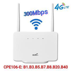 4G 무선 라우터 300Mbps LTE CPE 모뎀 RJ45 LAN 외부 안테나 핫스팟 SIM 카드 슬롯 EU/US 플러그