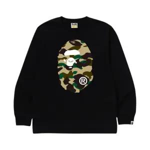 베이프 퍼스트 카모 빅 에이프 헤드 롱슬리브 티셔츠 블랙 옐로우 BAPE 1st Camo Big Ape Head L/S T-Shirt