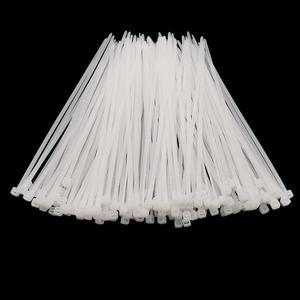 100Pcs 3X80/100/120/150/200mm 4X300mm 나일론 화이트 블랙 밀크 케이블 와이어 지퍼 타이 자동 잠금