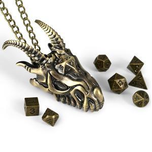 드래곤 목걸이 주사위 케이스와 7pcs DND 미니 세트 RPGMTG테이블 게임보드 대 한 다면체 금속