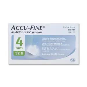 ACCU-FINE 아큐첵 아큐파인 일회용 멸균 주사침 펜니들 4mm 32G 100개입