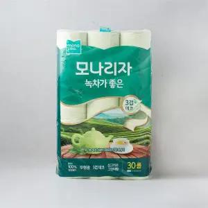 모나리자 녹차가좋은 3겹 25m*30롤 천연펄프 화장지