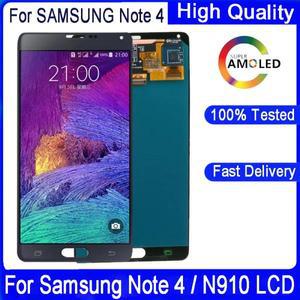 5.7 ''삼성 Note 4 용 슈퍼 AMOLED LCD N910 디스플레이 터치 스크린 디지타이저 Samsung