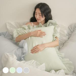 아망떼 릴리 스노우 시어서커 리플 프릴 베개커버 50x70