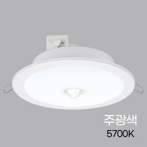 다운라이트 LED 센서등(매입) 6인치 15W 주광 KC in-393438등 색등 주광색 원형등 조명 형조명 플라스틱등