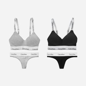 CK 캘빈클라인 스포츠 브라렛 고정패드 티팬티 세트 2칼라