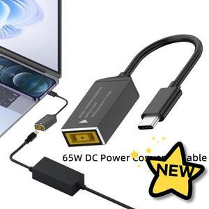 100% 호환 레노버 노트북 충전기용 USB C 고속 케이블 잭 스퀘어 플러그 to 타입 어댑터 변환기 65W