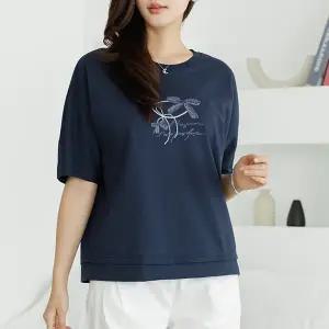 [하프클럽/데드라](~100size)지센리본프린팅티셔츠 TBE3186_DC