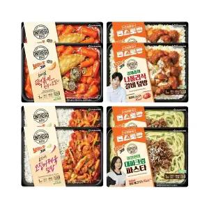 아워홈 온더고 떡볶이 with 만두&김말이 365g+나폴리식 갈비덮밥 300g+불맛가득 오징어제육 덮밥 290g+대파크림파스타 295g 각 2개 (총 8개)