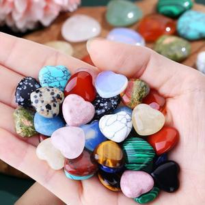 힐링소품,천연 원석7Pcs 미니 크리스탈 하트 스톤 조각 장식 된 세련 귀여운 Reiki 치유 차크라 명상