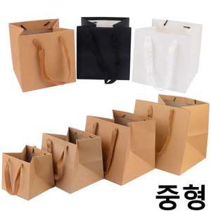 정사각 심플 무지 종이 쇼핑백 (중형) X20개 선물백 디자인쇼핑백 선물상자 선물케이스 선물봉투