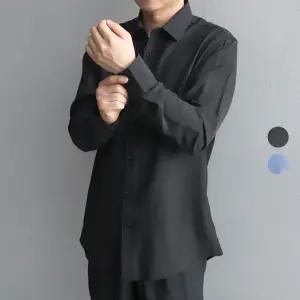 앞치마와가운 남성 블랙 블루 가벼운 스판 긴팔 셔츠 남방 유니폼 단체AGYS01