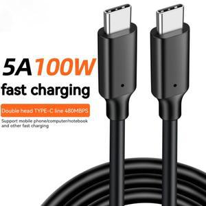 휴대폰 노트북용 C타입 to 듀얼 수 ctoc 칩용 고속 충전 데이터 케이블, 5A, 100W PD, 3M, 2M, 1.5M, 0.2M