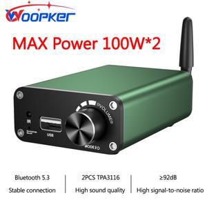 Woopker 오디오 앰프 AC06 미니 HiFi 스테레오 2.0 클래스 D TPA3116 전력 200W BT5.3 홈 시어터 노래방에