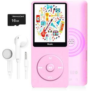 MP3 플레이어, 16GB SD 카드가 장착된 음악 내장 스피커/사진/비디오 /FM 라디오/음성 녹음기/전자책 리더, 최대 128GB 지원