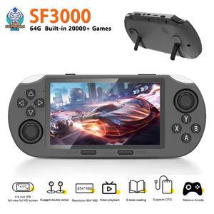 SF3000 레트로 핸드 IPS 인치 PS1 비디오 내장 플레이어 GBA SFC 헬드 콘솔 스크린 20000 게임