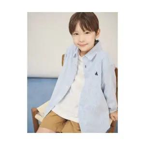 빈폴 키즈 BEANPOLE KIDS 시어서커 스트라이프 오버핏 셔츠 스카이 블루 BI5764U02Q 737166