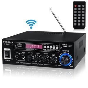 SUNBUCK AV-660BTAK370 BT5.0 사운드 앰프 홈 카 극장 오디오 110V220V 지원 EQ FM SD USB 2 마이크 AK370