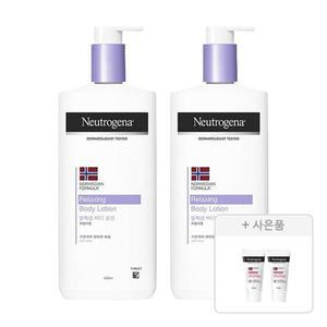 뉴트로지나 릴랙싱 바디 로션 450ml , 2개 + 증정(시카 리페어 에멀젼, 15ml, 2개)