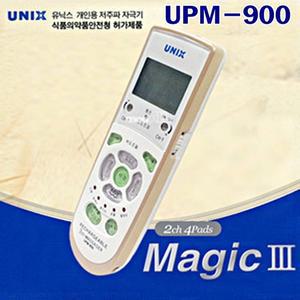 [유닉스]충전식 저주파 자극기/UPM-900/지압/마사지/속도조절/목걸이/2채널/4패드/아답터