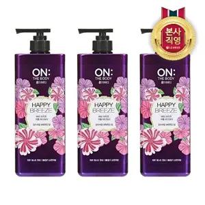 [온더바디]온더바디 퍼퓸 약산성 해피브리즈 바디워시 로즈 아이리스향 900ml x 3개