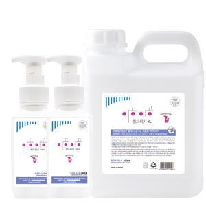 이공이공 향균핸드워시 베이비파우더향 4L+500ml+500ml 대용량 손세정제 세척 리필 거품비누 거품형 물비누