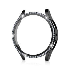 갤럭시 워치 7 6 5 4 예쁜 큐빅 베젤링 강화유리 액정보호 풀커버 슬림 투명 PC 하드 케이스 40MM 44MM