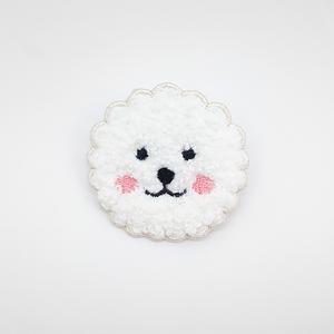 뽀글이 비숑프리제 자수 와펜 리폼 가방 뱃지 브로치