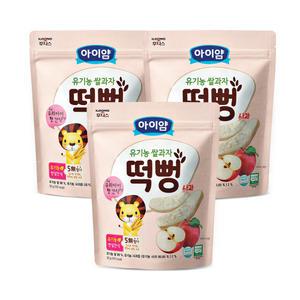 아이얌 유기농쌀과자 사과떡뻥 30g 3개