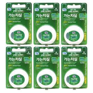 네오 가는치실 (민트) 420D 50m X6개/치간케어 치태 입냄새 제거 잇몸질환예방 얇은 치실