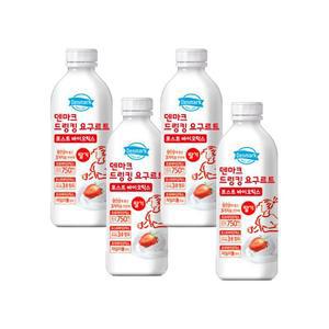 덴마크 드링킹 요구르트 포스트바이오틱스 딸기 750ml x 4개 (원산지_상세설명에 표시)