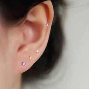토탈코리아 실버 925 크리스탈 큐빅 은 귀걸이 탄생석 4mm 2개 한쌍 008
