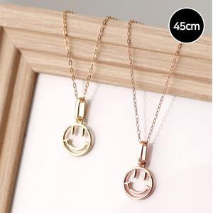14K GOLD 스마일 펜던트 금 목걸이_45cm
