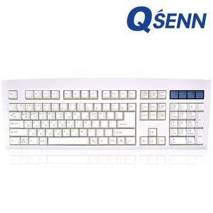 큐센 DT35 106 ABS 풀윤활 가스켓 유무선 기계식 키보드 화이트  하이무 저소음 바다소금