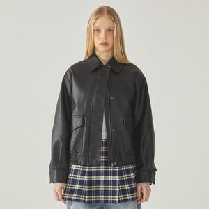 [후아유](김해점)Fake Leather Crop Jacket WHJJF1191F