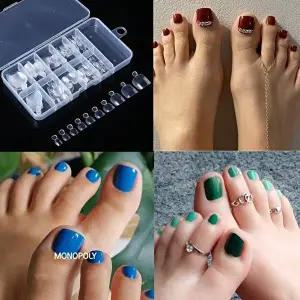 발톱 네일아트 셀프 인조 패치 투명 숏패디팁 100pcs-WC3DB23