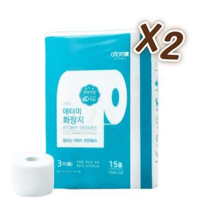 애터미 프리미엄 화장지 3겹 35m 15롤 x 2팩