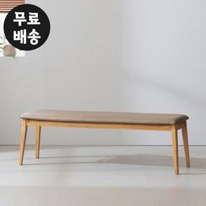 [벤티스가구]하디 고무나무 원목 3인용 벤치 의자 식탁 현관 등받이없는 체어(1400/브라운)